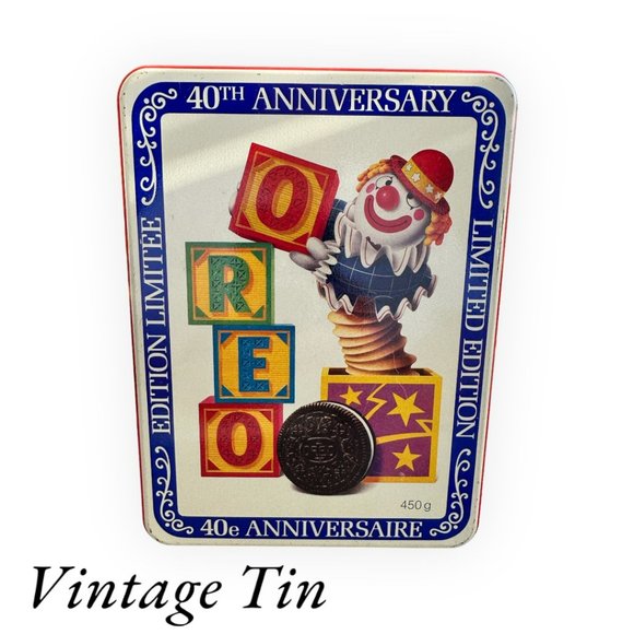 VINTAGE TIN BOX: 40TH ANNIVERSARY LIMITED EDITION OREO COOKIE CLOWN - Picture 1 of 8